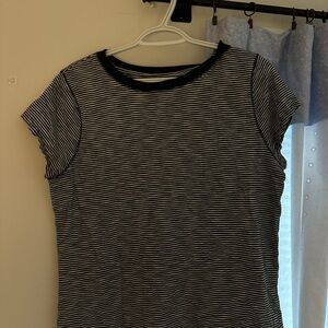 Striped Navy and White Women's Top